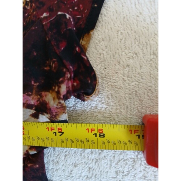Worthington Women's Medium Floral Wrap V-Neck Babydoll Blouse Multicolor Y2K - Picture 11 of 14